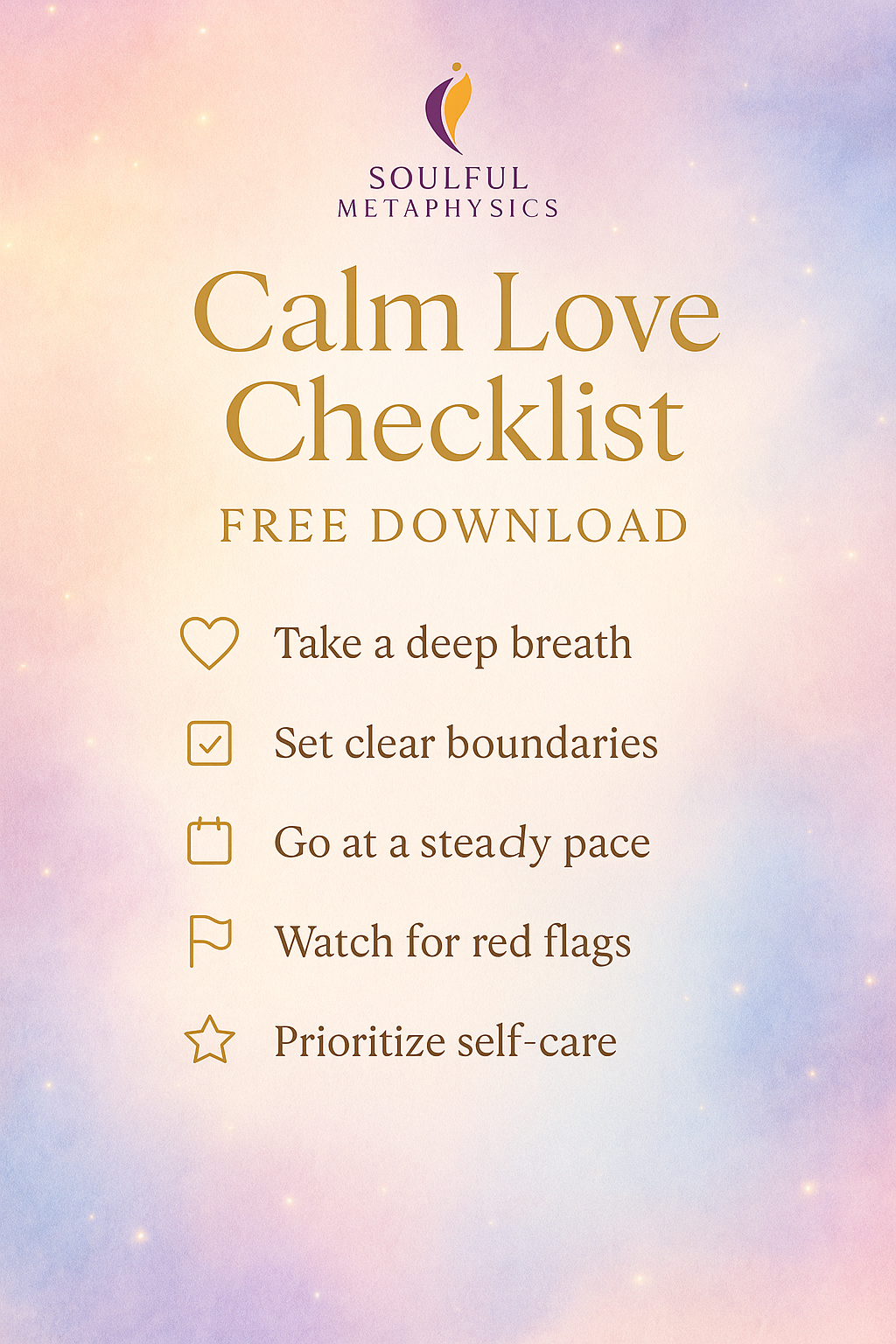 Calm Love Checklist | Free Dating & Boundaries Guide by Soulful Metaphysics
